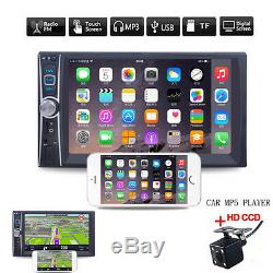 6.6''HD 2 Din Car Bluetooth MP5 Video Stereo Player Touch Screen&Rearview Camera