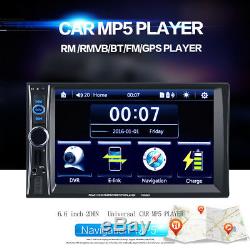6.6'' HD Car MP5 Unit GPS Navigation Bluetooth 2 Din Stereo Autoradio Rear View