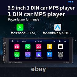 6.9in Single 1Din Car Stereo Radio CarPlay Android Auto FM BT DAB MP5 Player