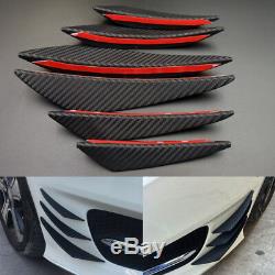 6pcs Universal Carbon Fiber Front Bumper Body Fins Spoiler Canards Splitter Kit