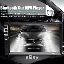 7 2 DIN Car Radio Audio Touch Screen MP5 Player AUX TV USB Mirror Link For GPS