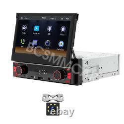 7 Flip-Out Single 1 Din Car Stereo Head Unit For Apple Carplay FM AUX USB RDS