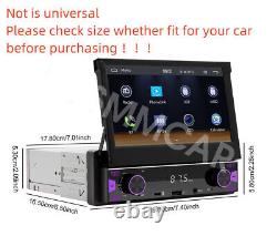 7 Flip-Out Single 1 Din Car Stereo Head Unit For Apple Carplay FM AUX USB RDS