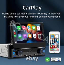 7 Flip-Out Single 1 Din Car Stereo Head Unit For Apple Carplay FM AUX USB RDS