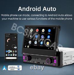 7 Flip-Out Single 1 Din Car Stereo Head Unit For Apple Carplay FM AUX USB RDS