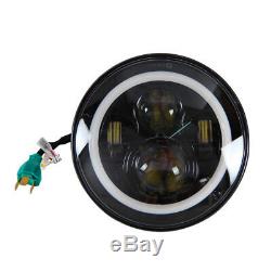 7 Inch Round LED Headlight Halo Angle Eyes Lamp For Wrangler JK LJ TJ 1997-2016