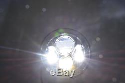 7 LED Headlights BLACK x2 DOT E Approved Defender 90 110 FREE Reverse LED 734B