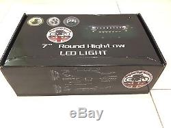7 LED Headlights BLACK x2 RHD E Approved Defender 90 110 FREE Reverse LED 734B