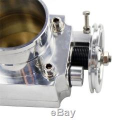 70MM High Flow Intake Aluminum Manifold Billet Throttle Body Silver Universal