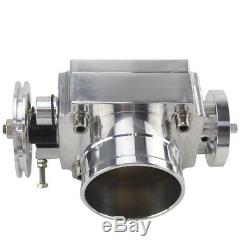 70MM High Flow Intake Aluminum Manifold Billet Throttle Body Silver Universal