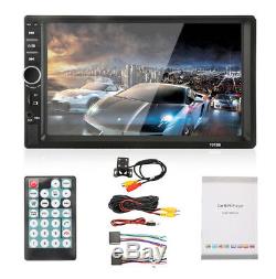 7Car Stereo Radio Double 2 DIN BTMP5 Player Touch Screen+Camera FM AUX