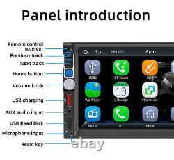 7in 2DIN Car Stereo CarPlay Android Auto Bluetooth Mirror Link MP5 Player WithCam