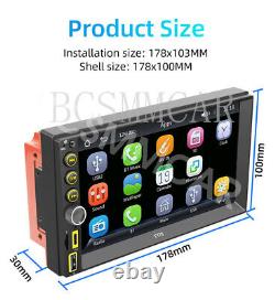 7in Car Stereo Radio Double 2 DIN MP5 Player Touch Screen Bluetooth Free Camera