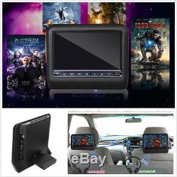 9'' Digital Screen Car DVD LCD Headrest USB SD HDMI Monitor Player Games Remote