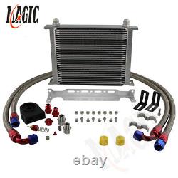 AN10 30 Row Oil Cooler Kit Oil Filter 85° Thermostat Sandwich Plate+Brackets Kit