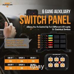 AUXBEAM 12V 6 Gang Control Panel LED On off Toggle Switch System For Car Boat