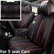 Black Microfiber Leather 5 Seat Car Seat Cover Full Set For Interior Accessories