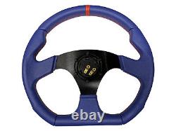 Blue Aftermarket 350mm D1 Steering Wheel + NEO CHROME BN Quick Release boss
