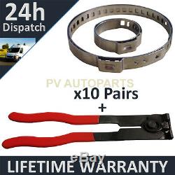 CV BOOT CLAMPS PAIR x10 EAR PLIERS x1 GARAGE TRADE PACK FITS ALL CARS KIT 3.10