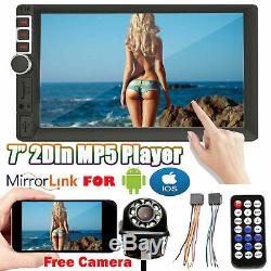 Camera+7 Double Din Car Stereo Radio MP5 Player 1080p Mirrors For Android & IOS