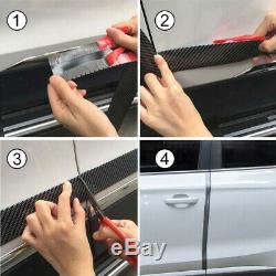 Car Carbon Fiber Rubber Edge Guard Strip Door Sill Protector Accessories 3CMx1M