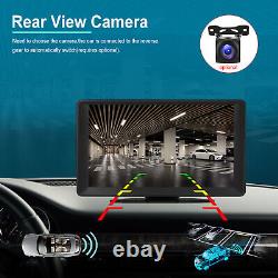 Car DVR Dash Cam Radio Wireless Carplay Android Auto Portable 9in Monitor BT FM