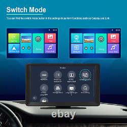 Car DVR Dash Cam Radio Wireless Carplay Android Auto Portable 9in Monitor BT FM