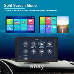 Car DVR Dash Cam Radio Wireless Carplay Android Auto Portable 9in Monitor BT FM