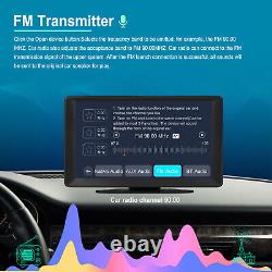 Car DVR Dash Cam Radio Wireless Carplay Android Auto Portable 9in Monitor BT FM