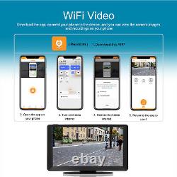 Car DVR Dash Cam Radio Wireless Carplay Android Auto Portable 9in Monitor BT FM