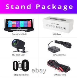 Car Dash Camera FHD 1080p Dual Lens Front Rear Cam GPS Touch Screen G Sensor