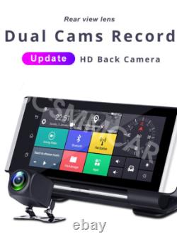 Car Dash Camera FHD 1080p Dual Lens Front Rear Cam GPS Touch Screen G Sensor