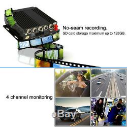 Car Mobile 4CH DVR SD Card 3G/4G/Wifi GPS Antenna Realtime Video Recorder+Remote