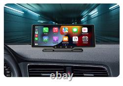 Car Radio Stereo Bluetooth 10.26in Carplay Player Monitor Free 8LED Camera Kit