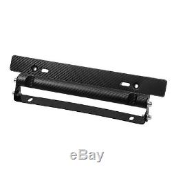 Carbon Fiber Style Adjustable Number Car License Plate Frame Holder Car Racing