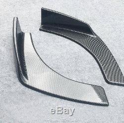 Carbon Fiber Style Front Bumper Splitter Lip Body Protector Diffuser Kit for Car