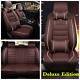 Coffee Deluxe Pu Leather Seat Covers Cushion Front+rear With Pillows For Car Suv
