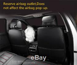 Coffee Deluxe PU Leather Seat Covers Cushion Front+Rear With Pillows For Car SUV
