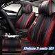 Deluxe 5 Seats 6d Seat Cover Full Set Cushion Interior Accessories Black / Red