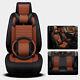 Deluxe 8 Pcs Seat Cover Leather Full Set Cushion 5-seats Car Seat Accessories