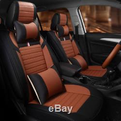 Deluxe 8 PCS Seat Cover Leather Full Set Cushion 5-Seats Car Seat Accessories