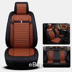 Deluxe 8 PCS Seat Cover Leather Full Set Cushion 5-Seats Car Seat Accessories