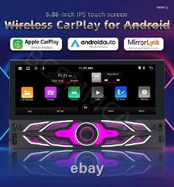 Double 2DIN 6.86'' Android13 Car Stereo Radio GPS Touch Screen For Apple Carplay