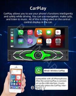 Double 2DIN 6.86'' Android13 Car Stereo Radio GPS Touch Screen For Apple Carplay