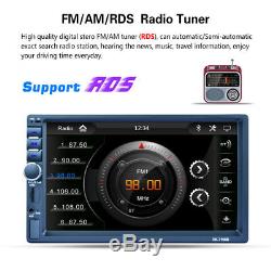Double 2DIN Touch Screen MP5 MP3 Player Bluetooth AM RDS FM Radio Reverse View