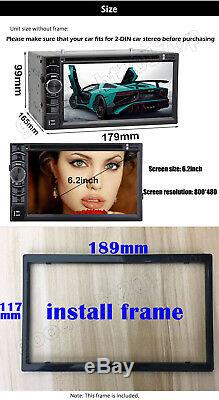 Double DIN 6.2 Inch In dash Car Stereo Radio CD DVD LCD Player Bluetooth +Camera