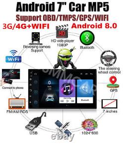 Double DIN Car Stereo Touch Screen Radio Android 8.0 Player GPS Navigation WiFi