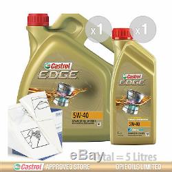 Engine Oil Service Kit 5 litres of Castrol EDGE TITANIUM 5w40