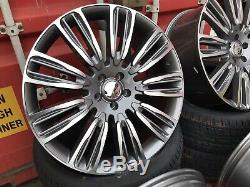 Fits Range Rover Sport 22'' Turbine New Alloy Wheels & New Tyres Gunmetal Pol