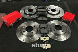 For Range Rover P38 95-02 Front & Rear Drilled Grooved Brake Discs & Mintex Pads
